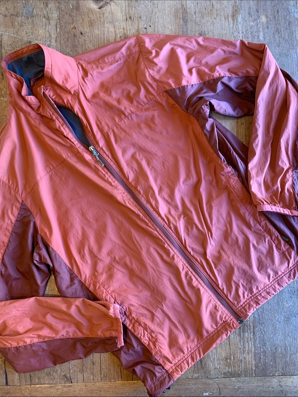 Alpine Men's Windbreaker Jacket in Rust with Dark Accent